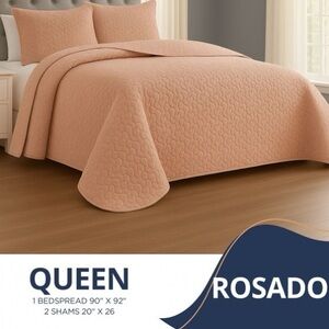 NWT ESCA Light Pink Quilt Set